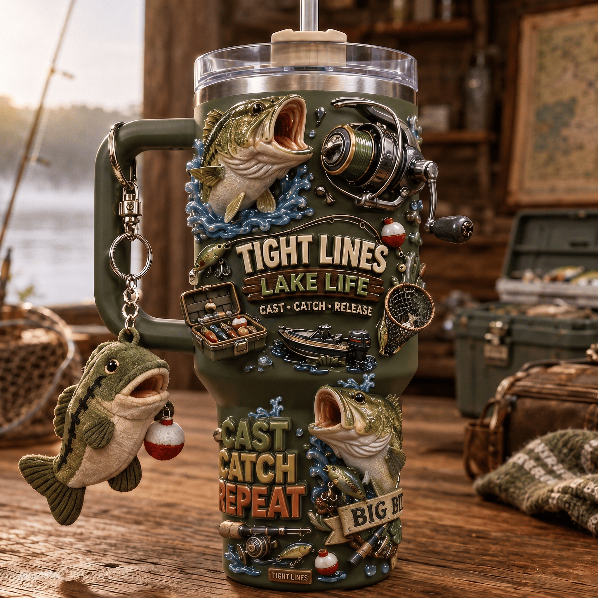 FISH 40oz Tumbler With Handle HTTT