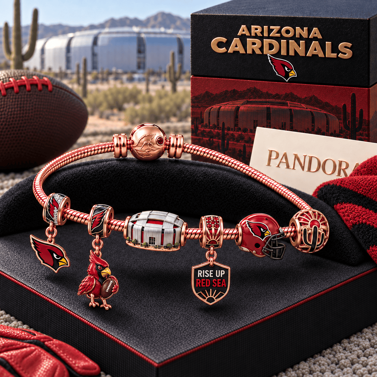 ARCD Rose Gold Charm Bracelet Set HQH