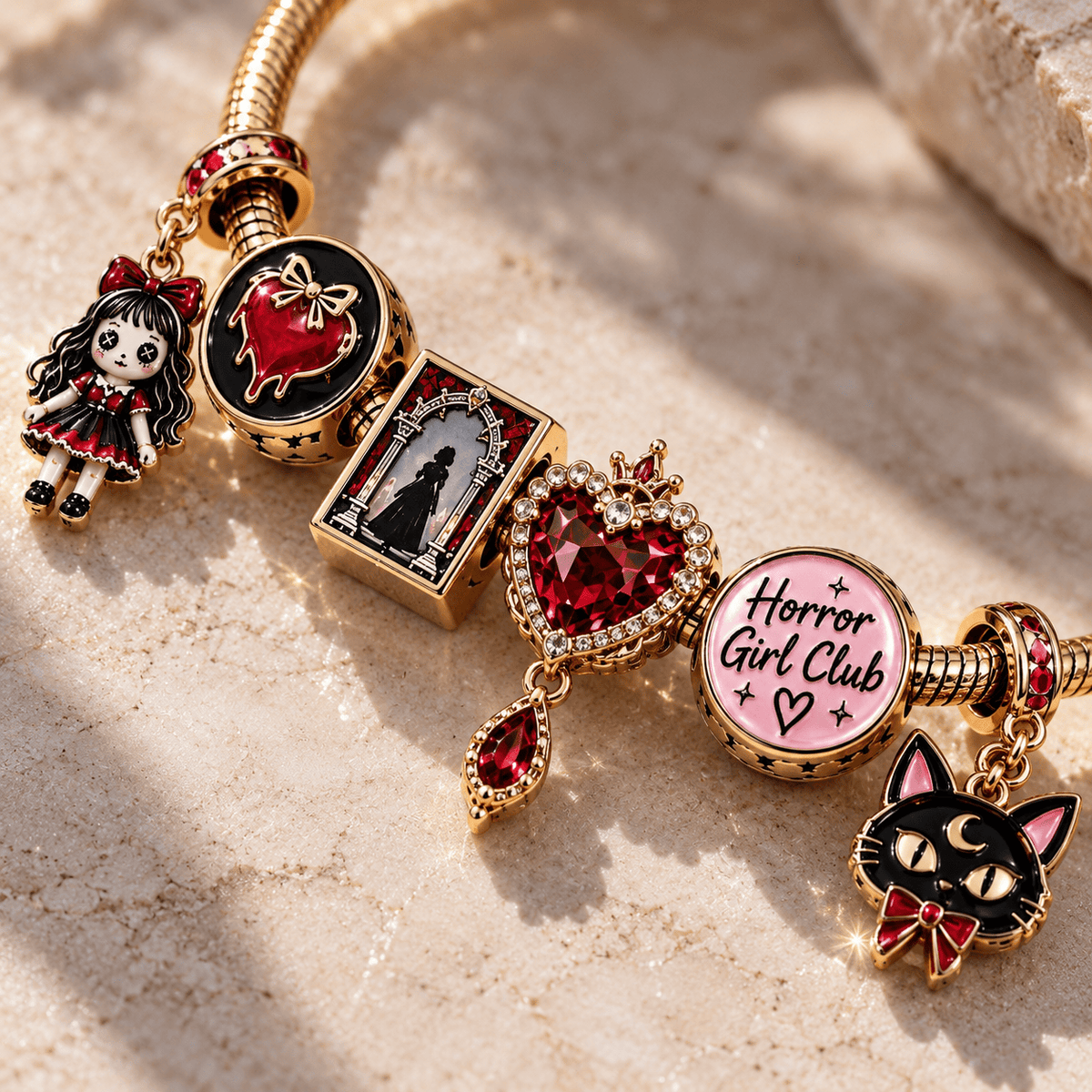 HGC Gold Charm Bracelet Set TTN