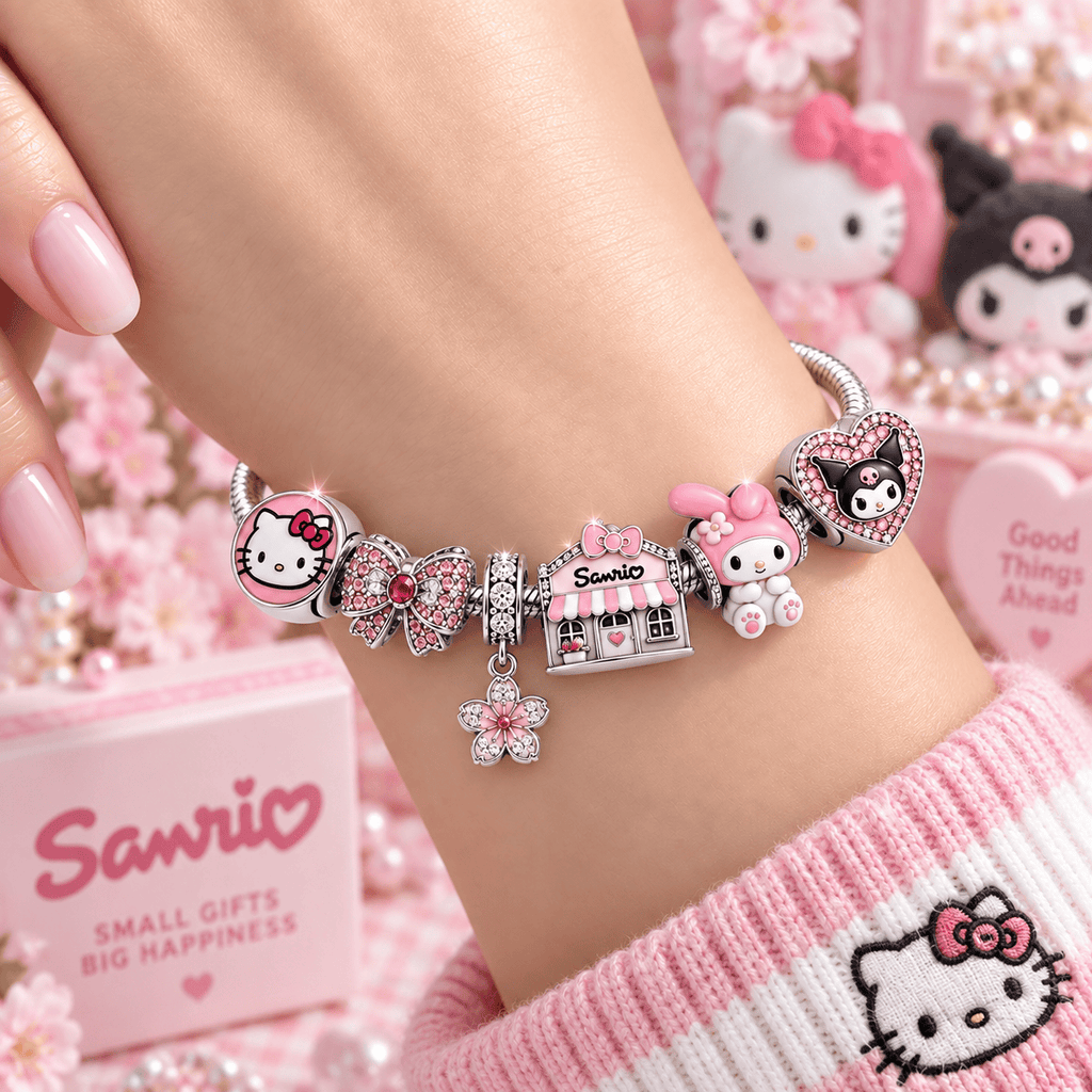 SRIO Silver Charm Bracelet Set VTH