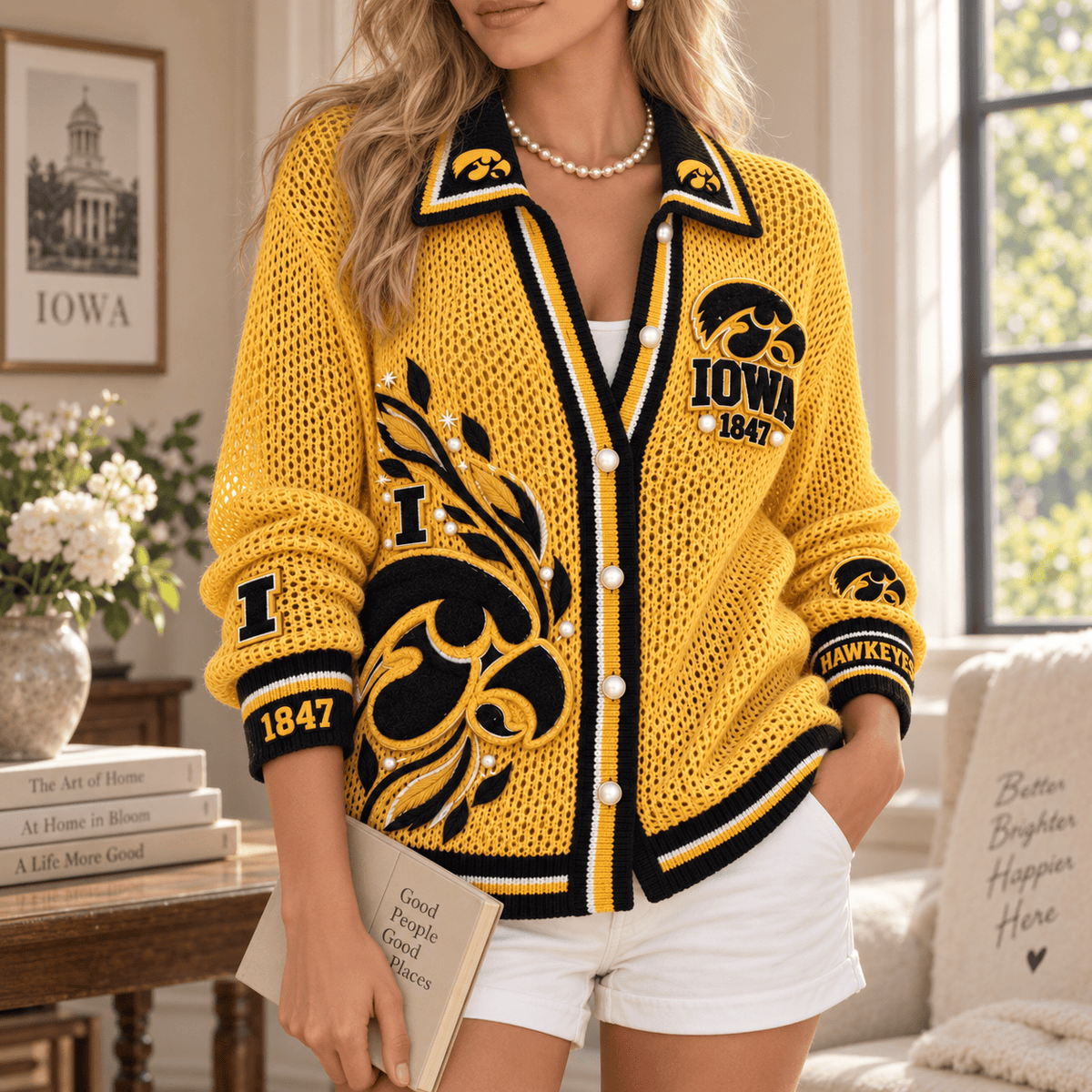 IWHK Women’s Open-Knit Cardigan HTTT