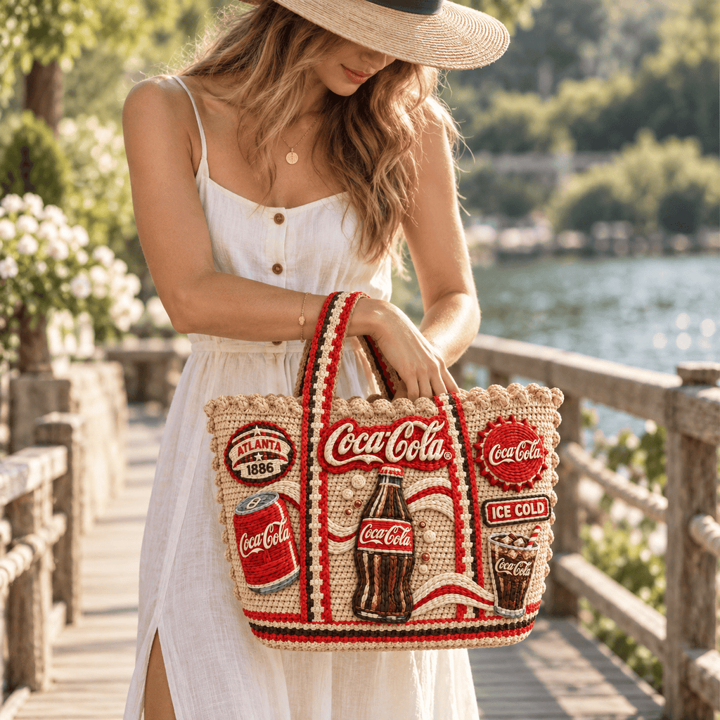CCCL Straw-Style Embellished Tote Bag NTKO
