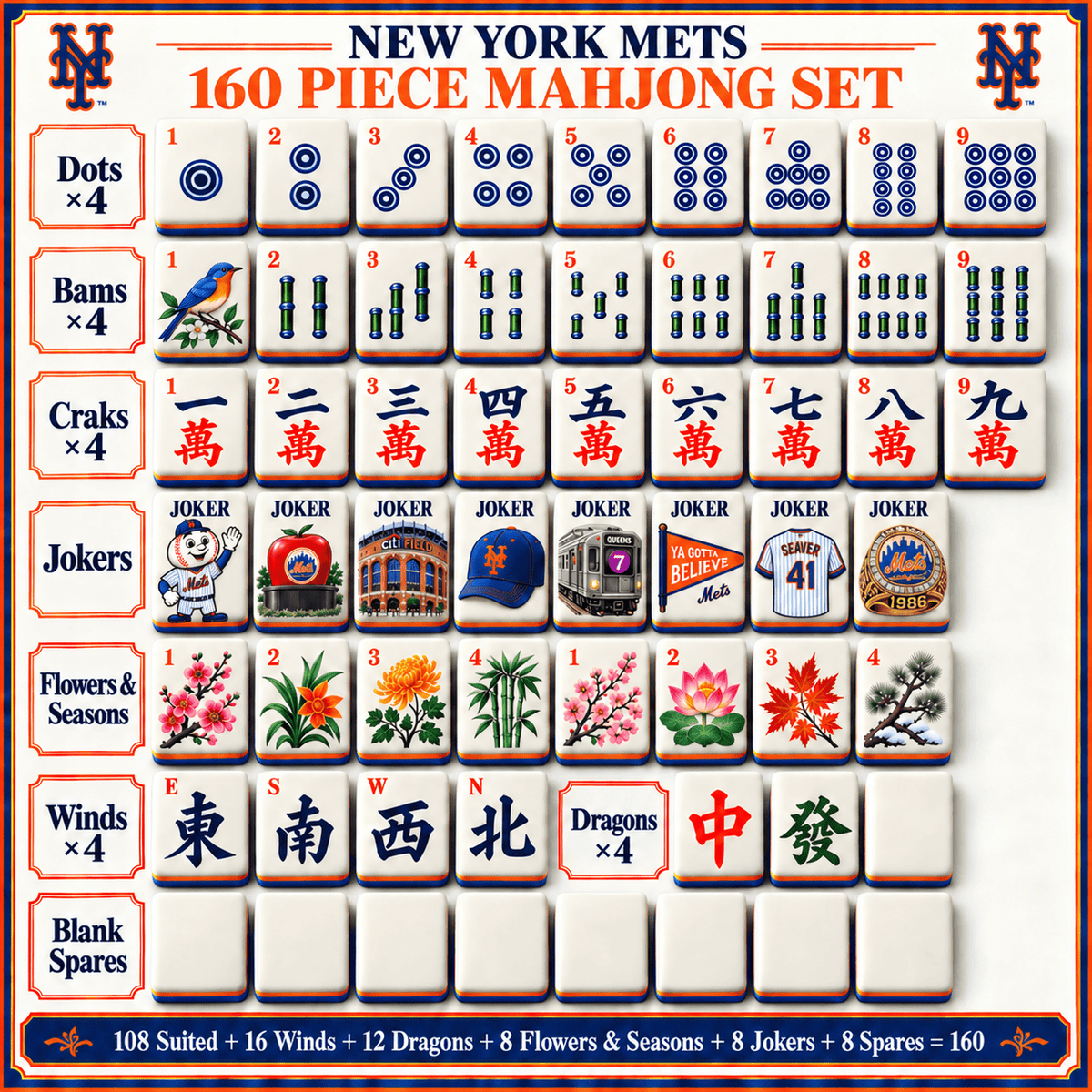 Premium NYM Mahjong Tiles Set TTMH