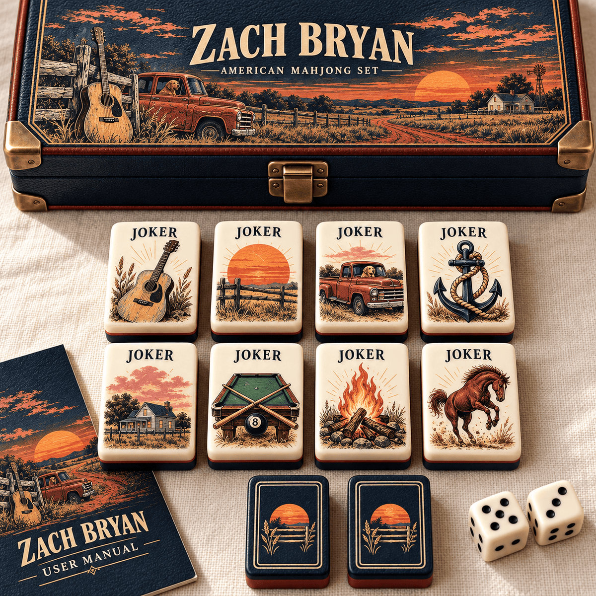 Premium ZBR Mahjong Tiles Set PVNA