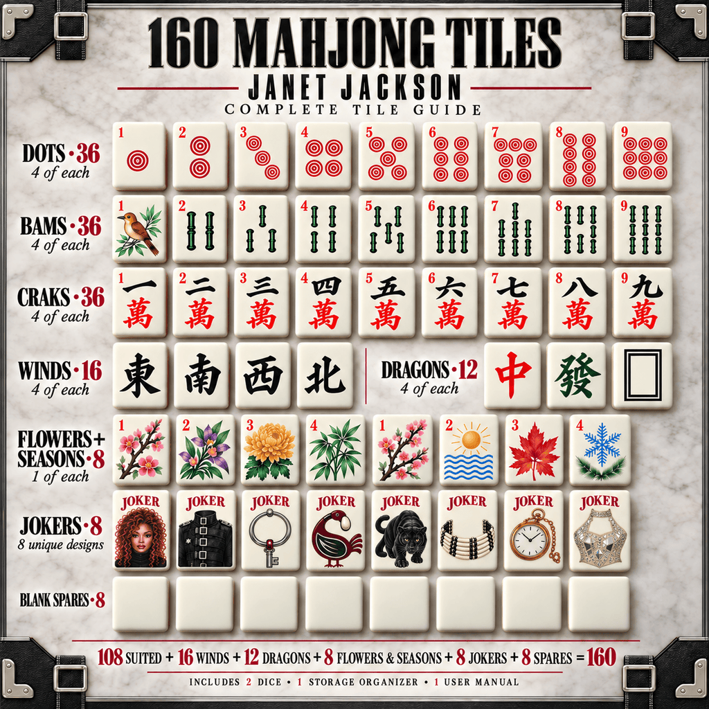Premium JNJS Mahjong Tiles Set TTMH