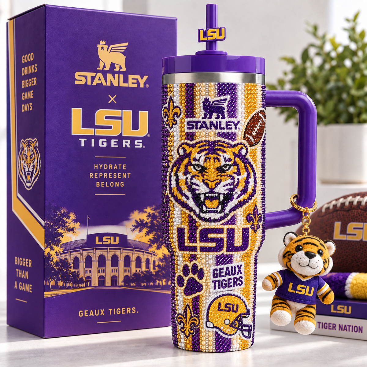 LSU 40oz Tumbler With Handle TTNL