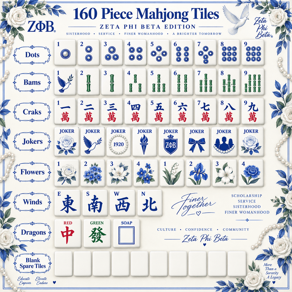 Premium ZPB Mahjong Tiles Set TNSM